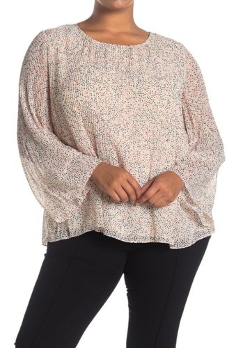 Imbracaminte femei max studio pleated polka dot blouse plus size ivcarmlt