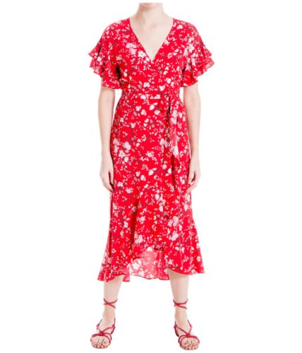 Imbracaminte femei maxstudio short sleeve woven wrap dress redpink