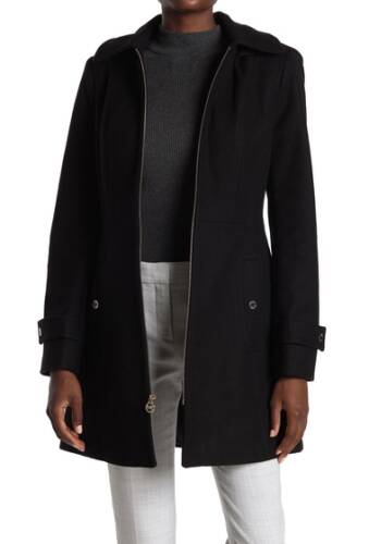 Imbracaminte femei michael michael kors zip front wool blend hooded coat black