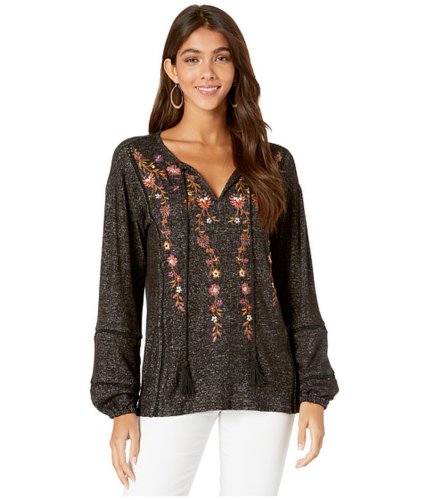 Imbracaminte femei miss me floral embroidered peasant top charcoal black