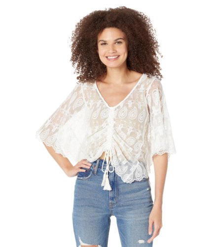 Imbracaminte femei miss me sheer embroidered lined top natural