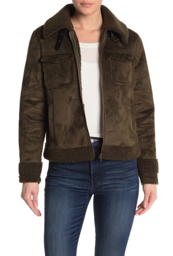 Imbracaminte femei Mother the four corners faux shearling faux suede bomber jacket the long h