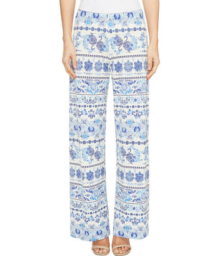 Imbracaminte femei nally millie printed blue border pants multicolor