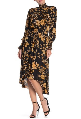 Imbracaminte femei nanette lepore long sleeve mock neck printed highlow dress blkgo2611