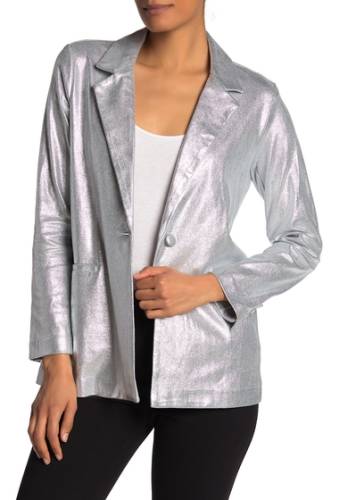 Imbracaminte femei nanette lepore metallic knit blazer silver