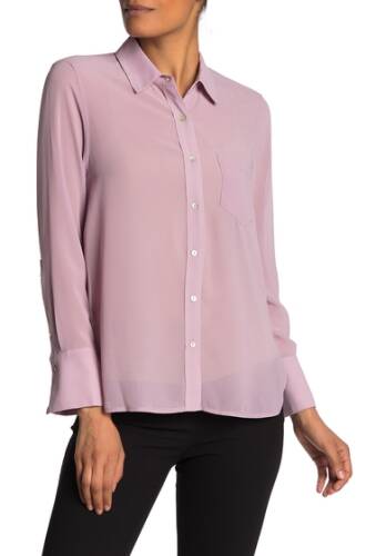 Imbracaminte femei nanette lepore solid long sleeve button front shirt dustymauve