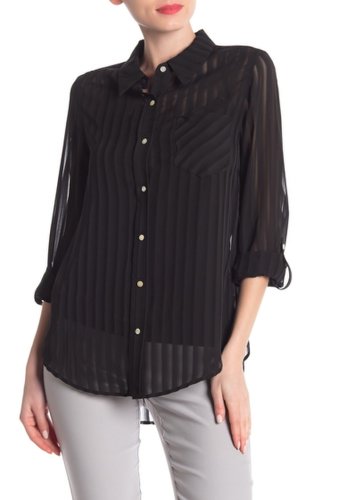 Imbracaminte femei nanette lepore striped long sleeve blouse very black