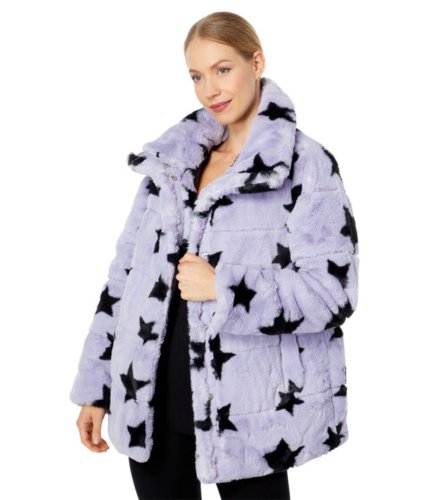 Imbracaminte femei nvlt short pile faux fur polyfill puffer lavender