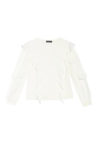 Imbracaminte femei ontwelfth cascading ruffle pullover sweatshirt white
