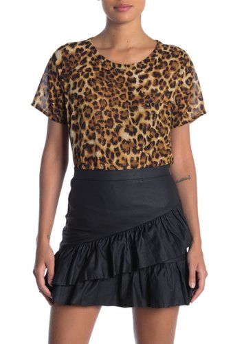 Imbracaminte femei ooberswank leopard glitter short sleeve shirt leopard multi