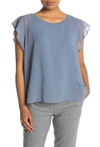 Imbracaminte femei philosophy apparel chiffon flutter sleeve knit blouse petite slate blue