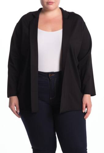 Imbracaminte femei philosophy apparel quarter sleeve ponte knit jacket plus size black