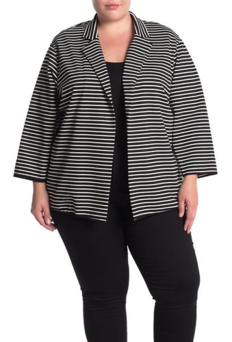 Imbracaminte femei philosophy apparel quarter sleeve ponte knit jacket plus size blackivor