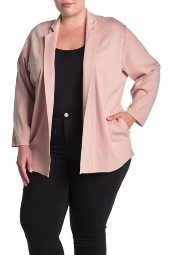 Imbracaminte femei philosophy apparel quarter sleeve ponte knit jacket plus size lt blush