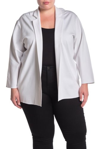 Imbracaminte femei philosophy apparel quarter sleeve ponte knit jacket plus size white vera