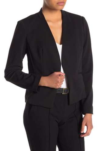 Imbracaminte femei premise studio long sleeve cropped open front knit blazer petite black