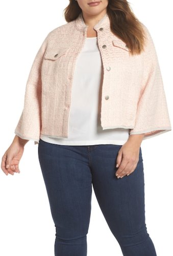 Imbracaminte femei rachel rachel roy bell sleeve crop tweed jacket plus size ice pink combo