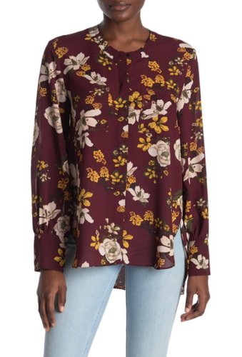 Imbracaminte femei rachel rachel roy floral button front highlow blouse black combo