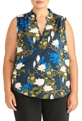 Imbracaminte femei rachel roy collection sleeveless crossover floral top blue combo