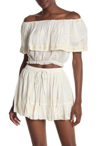 Imbracaminte femei raga angelwing embroidered crop top eggshell