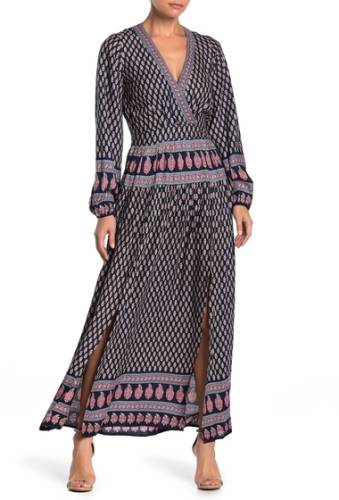 Imbracaminte femei raga avah geometric print split front maxi dress navy