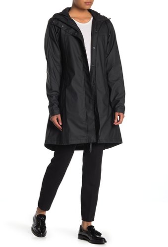 Imbracaminte femei rains firn hooded long rain coat 01 black