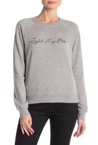Imbracaminte femei rebecca minkoff light my fire embroidered sweatshirt heather greyblack