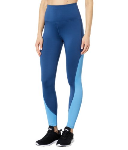Imbracaminte femei reebok workout ready rib high-rise leggings batik blue
