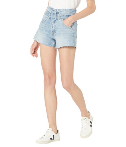 Imbracaminte femei rock and roll cowgirl high-rise belted shorts in light wash rrwd68rztl light wash