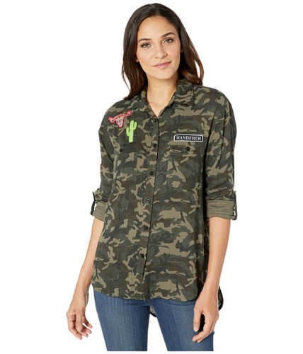 Imbracaminte femei rock and roll cowgirl long sleeve printed button up b4b1176 camo
