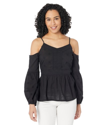 Imbracaminte femei roper cotton crepe cold-shoulder blouse black