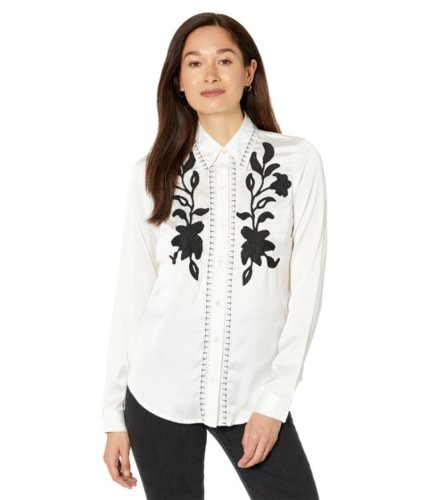 Imbracaminte femei roper poly satin embroidered blouse white