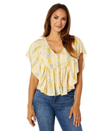 Imbracaminte femei roper rayon prairie blouse w southwest wallpaper print yellow