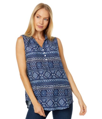 Imbracaminte femei roper rayon sleeveless blouse w indigo tribal print blue