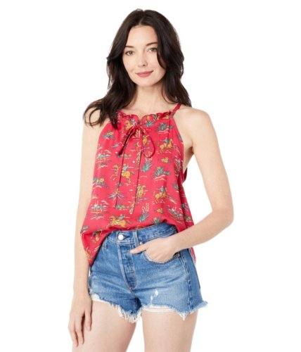 Imbracaminte femei roper strappy tank w all over red western print red