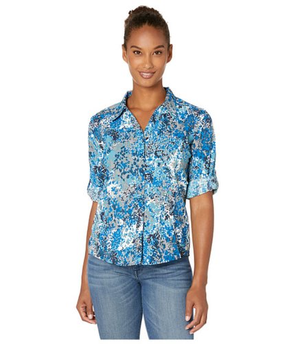 Imbracaminte femei royal robbins expedition print 34 sleeve frost blue