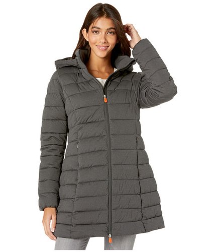Imbracaminte femei save the duck angy 9 hooded coat charcoal grey melange
