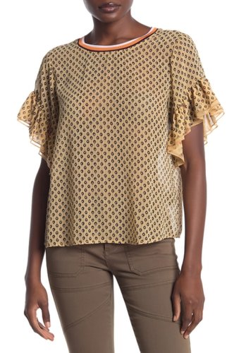 Imbracaminte femei scotch soda ruffled sleeve printed blouse 19-combo c