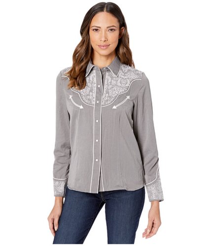 Imbracaminte femei scully embroidered western shirt grey