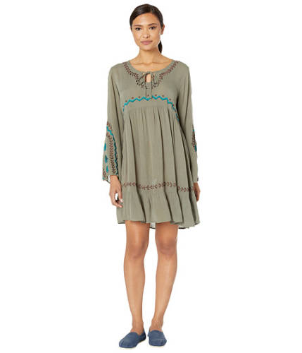 Imbracaminte femei scully embroidery accent dress sage