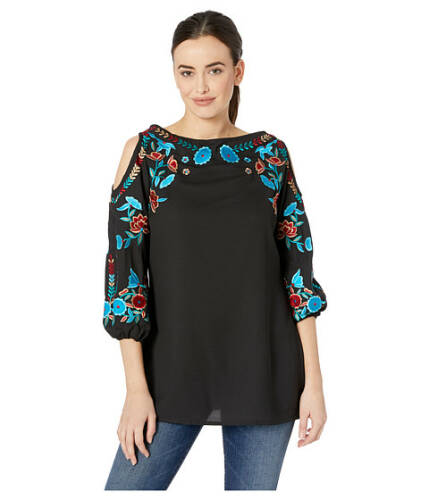 Imbracaminte femei scully paula cold shoulder embroidered top black