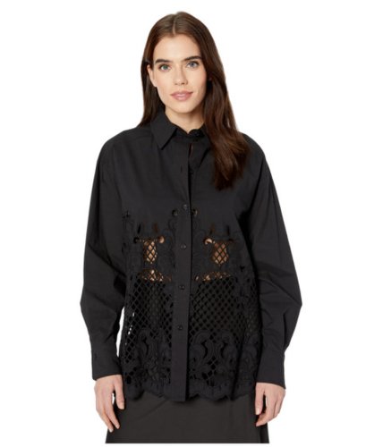 Imbracaminte femei see by chloe geometric embroidered shirt black