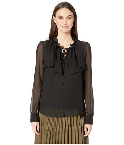Imbracaminte femei see by chloe textured georgette blouse with tie black