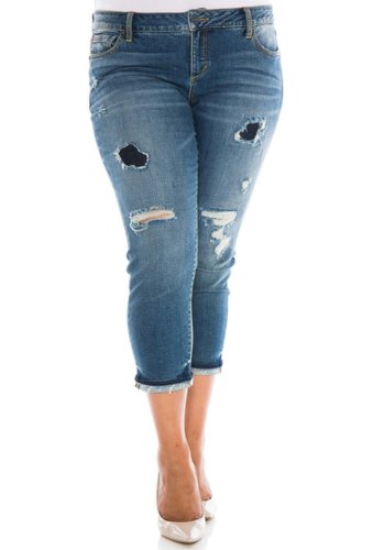 Imbracaminte femei slink jeans ripped crop boyfriend jeans plus size joby