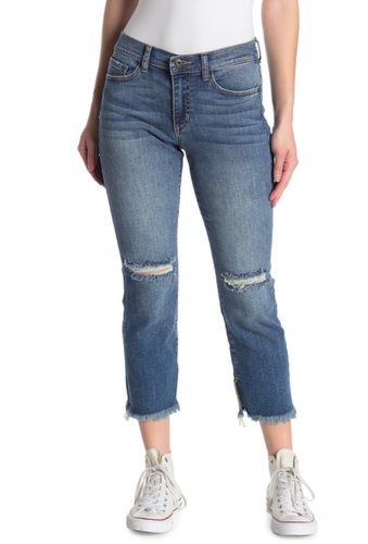 Imbracaminte femei sneak peek denim mid rise distressed straight leg jeans medium