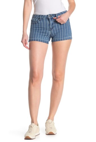 Imbracaminte femei sneak peek denim pinstripe cuffed shorts denim stripe
