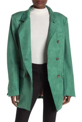 Imbracaminte femei sosken faux suede double breasted coat green