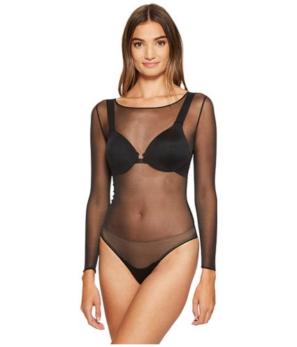 Imbracaminte femei spanx sheer fashion mesh thong bodysuit very black