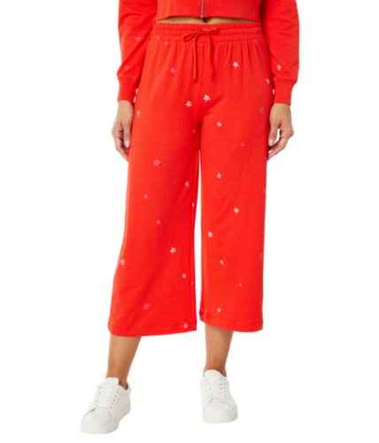 Imbracaminte femei splendid sundown dylan star embroidered crop pants red multi