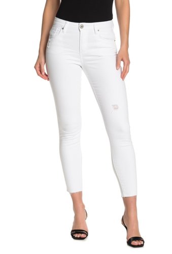 Imbracaminte femei sts blue high rise distressed crop ankle skinny jeans white jm